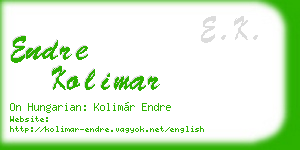 endre kolimar business card